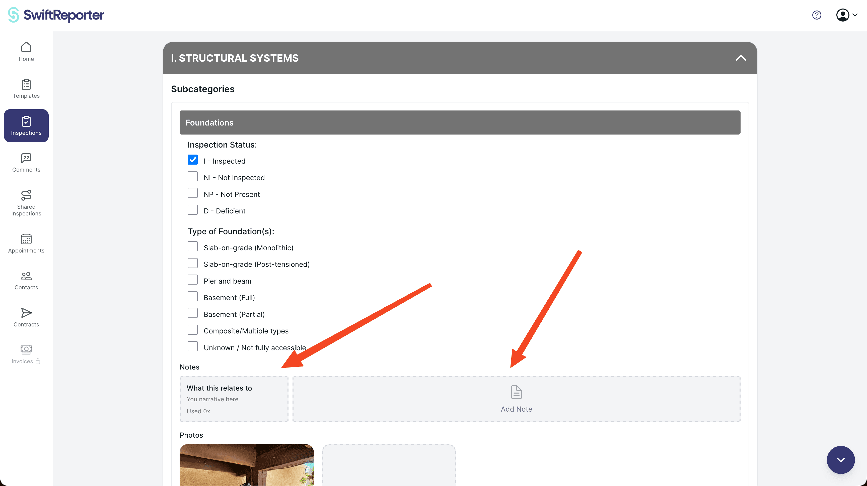 SwiftReporter notes in templates