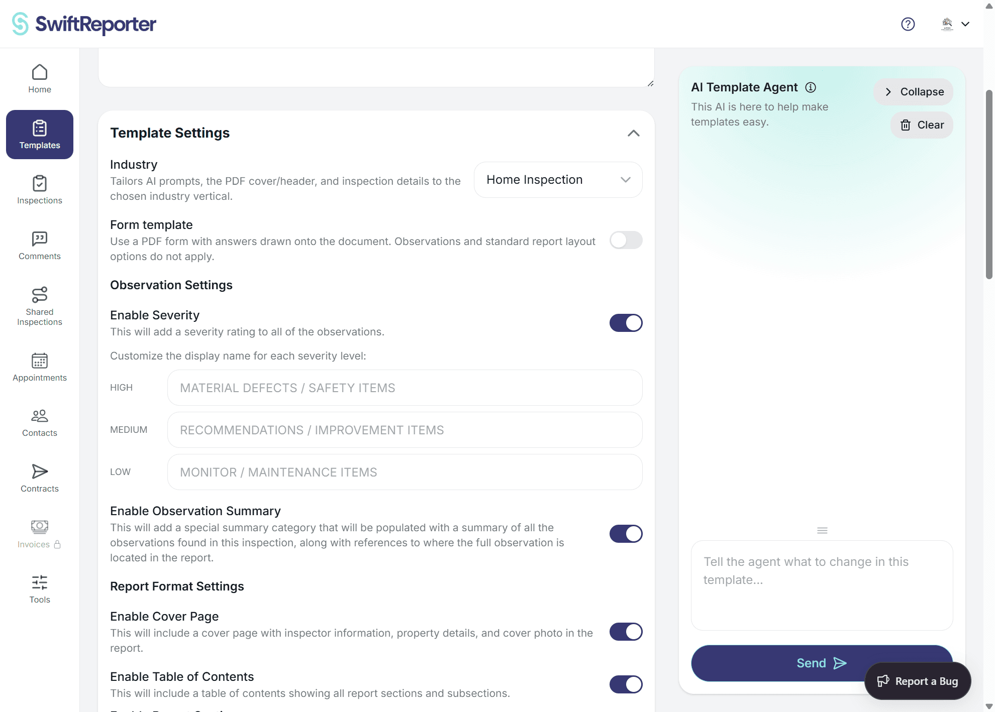 SwiftReporter form PDF templates